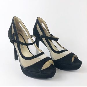 Audrey Brooke Marilyn Black Suede Heels, 8M